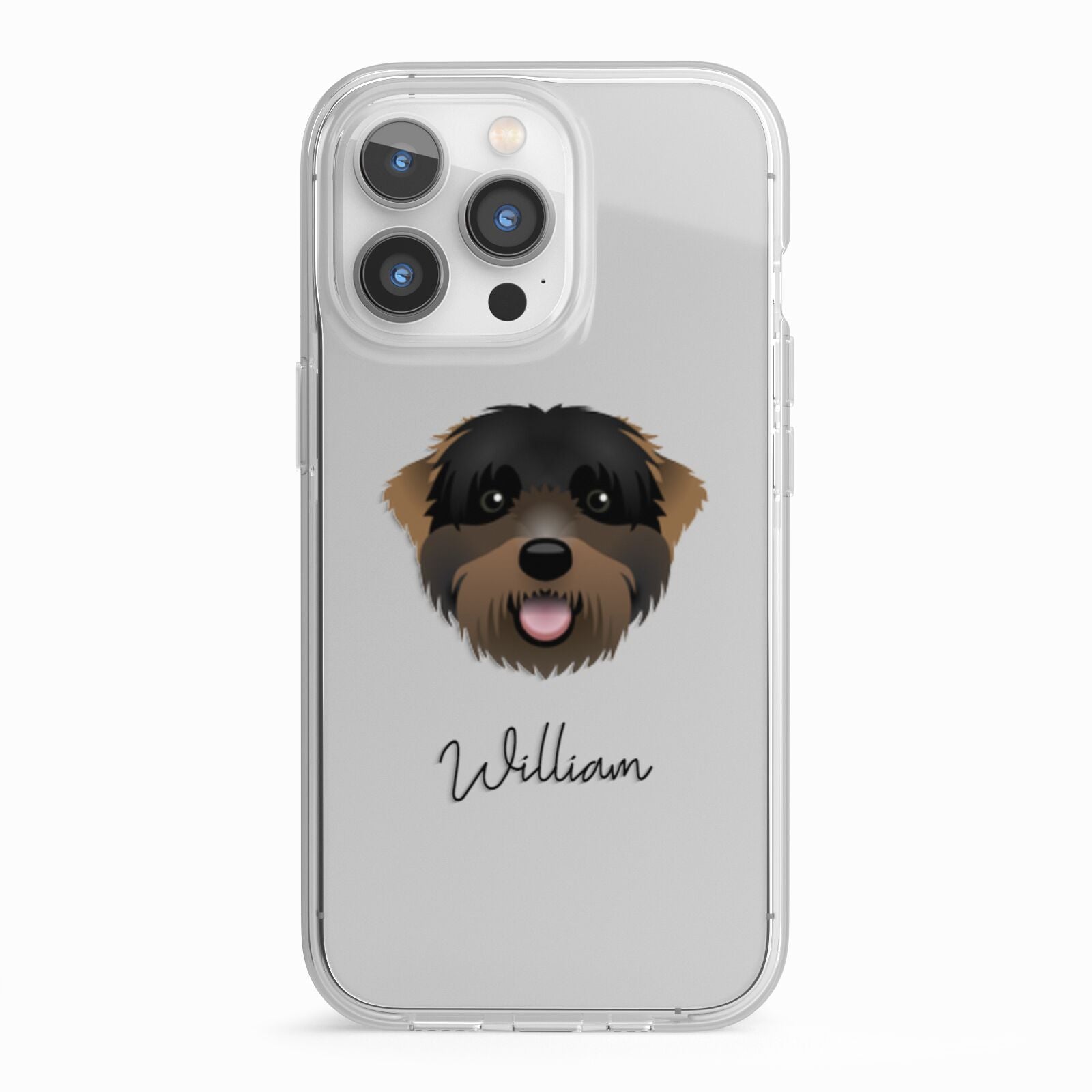 Black Russian Terrier Personalised iPhone 13 Pro TPU Impact Case with White Edges