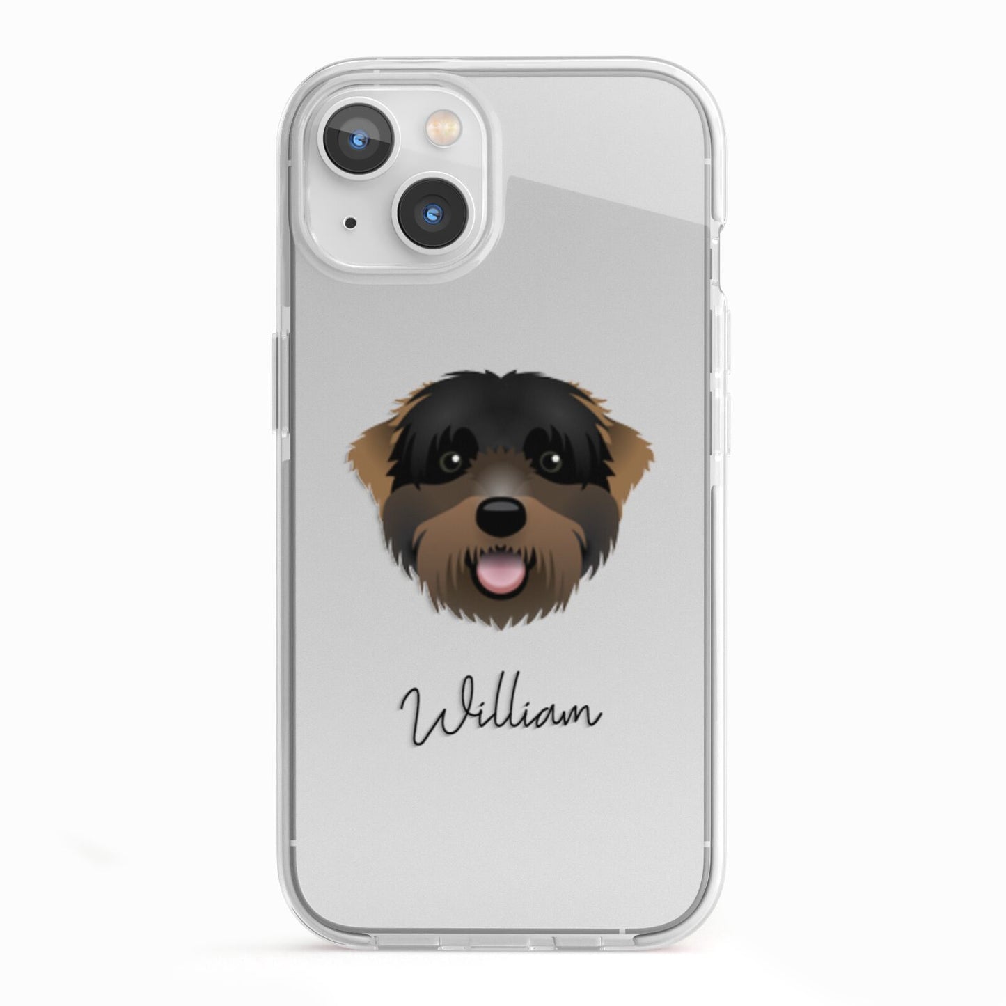 Black Russian Terrier Personalised iPhone 13 TPU Impact Case with White Edges