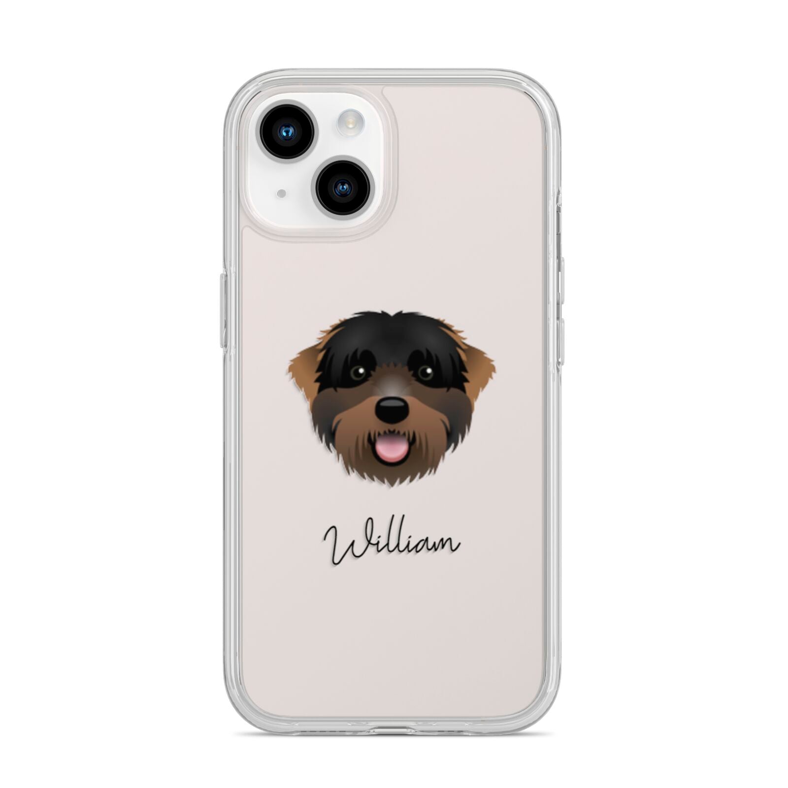 Black Russian Terrier Personalised iPhone 14 Clear Tough Case Starlight