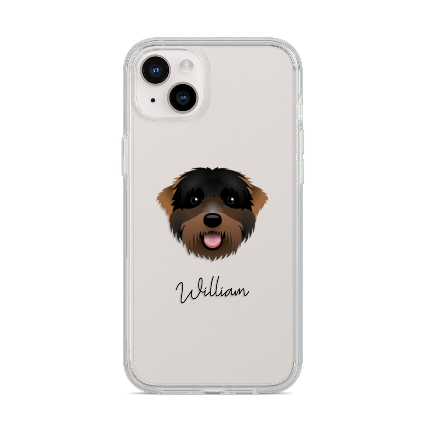 Black Russian Terrier Personalised iPhone 14 Plus Clear Tough Case Starlight