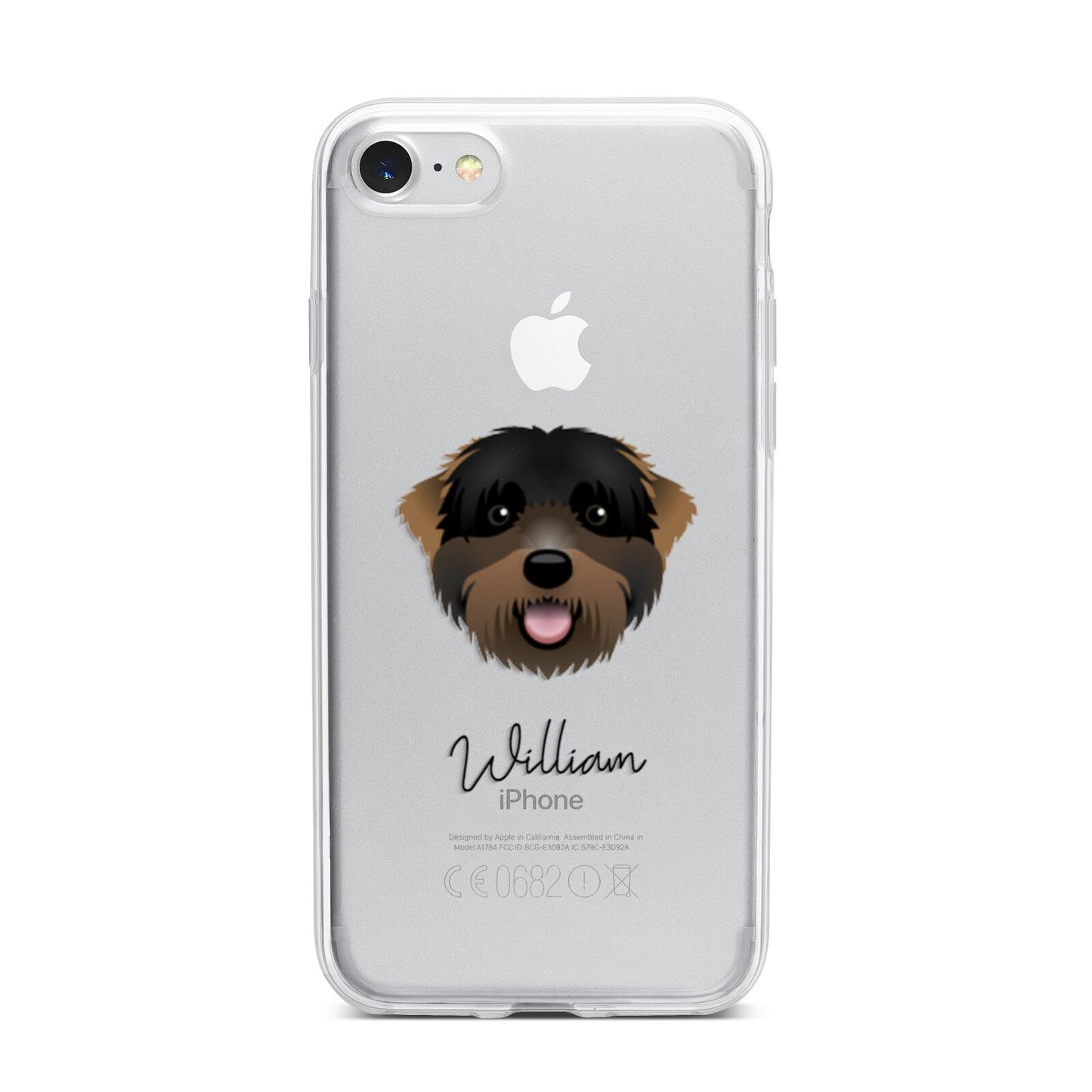 Black Russian Terrier Personalised iPhone 7 Bumper Case on Silver iPhone