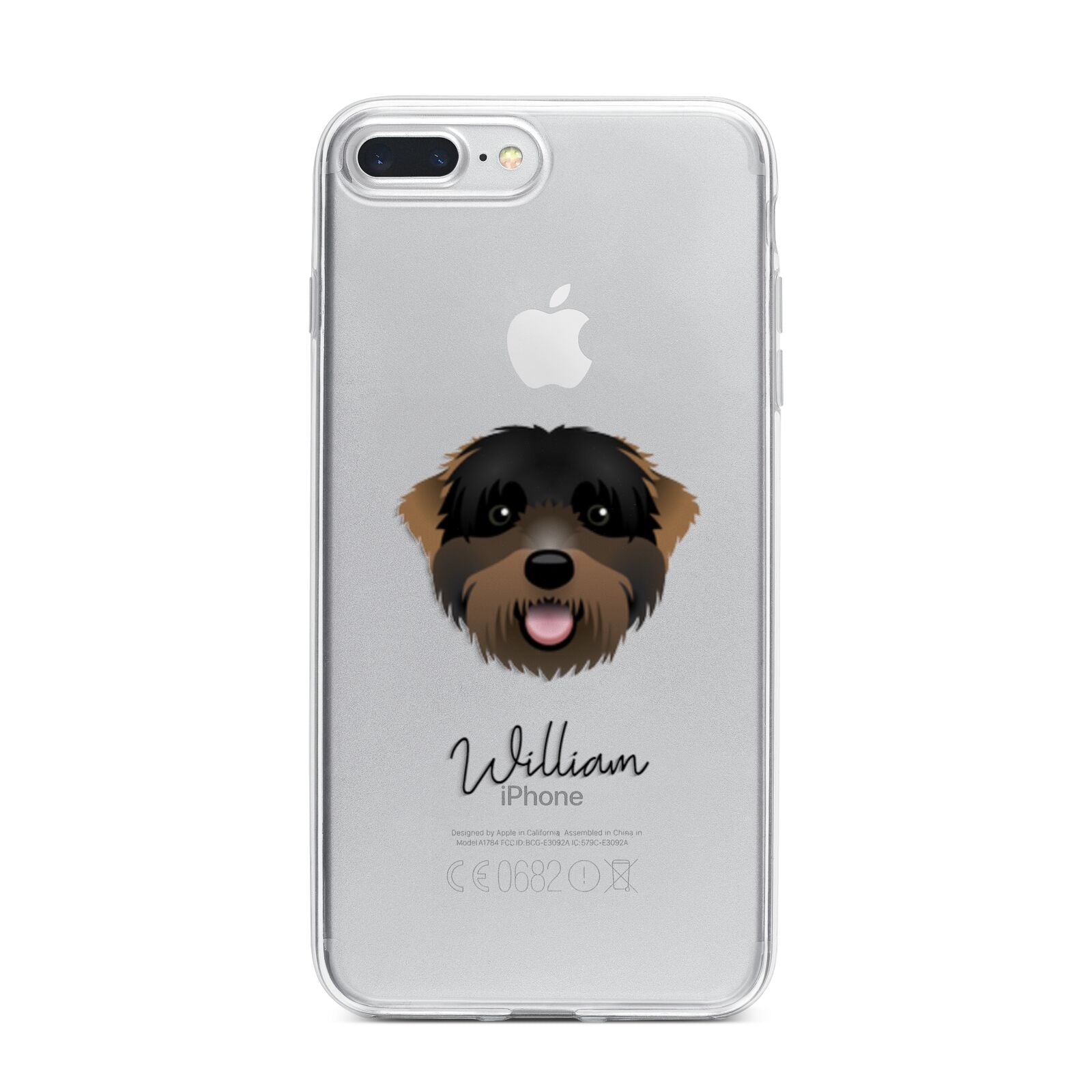 Black Russian Terrier Personalised iPhone 7 Plus Bumper Case on Silver iPhone