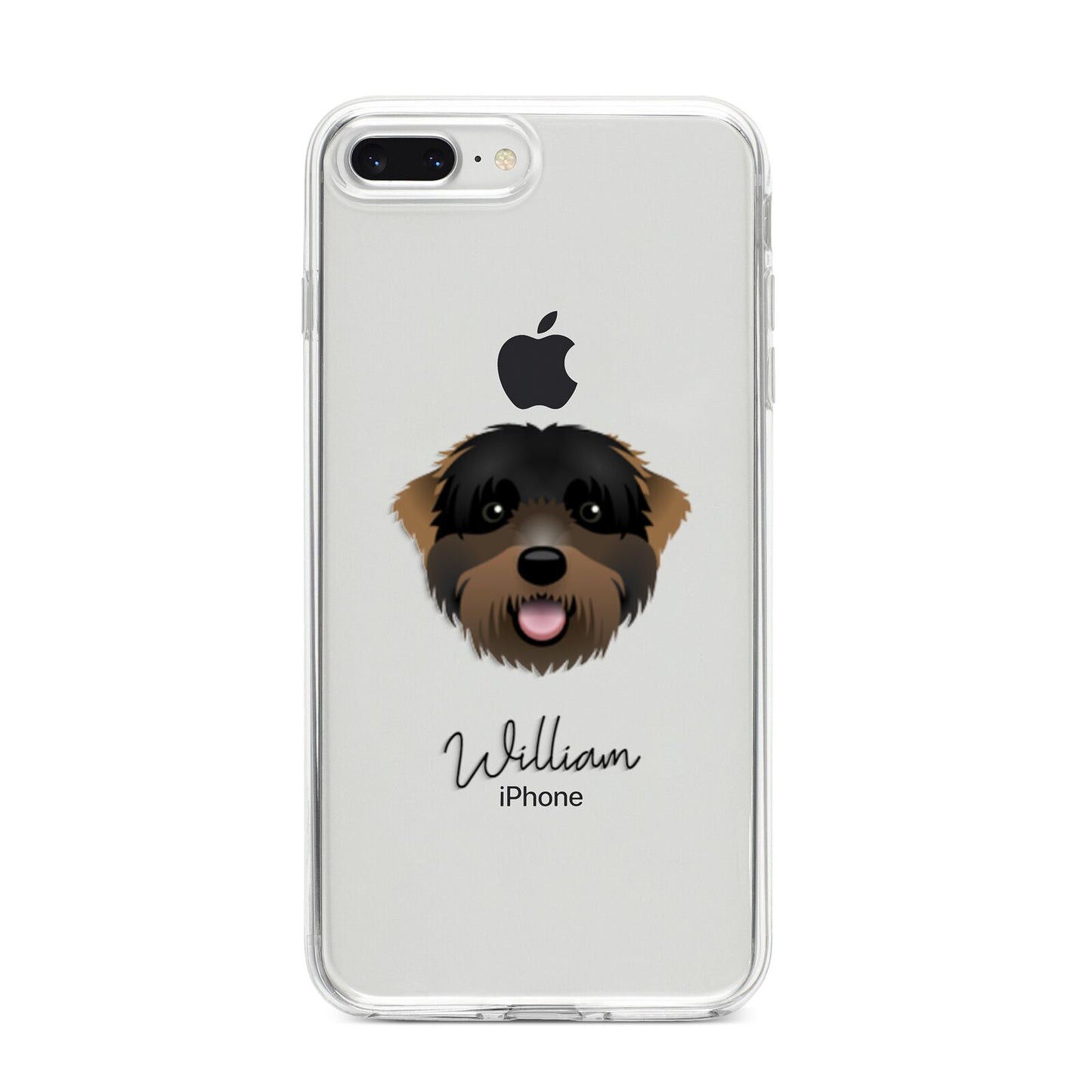 Black Russian Terrier Personalised iPhone 8 Plus Bumper Case on Silver iPhone