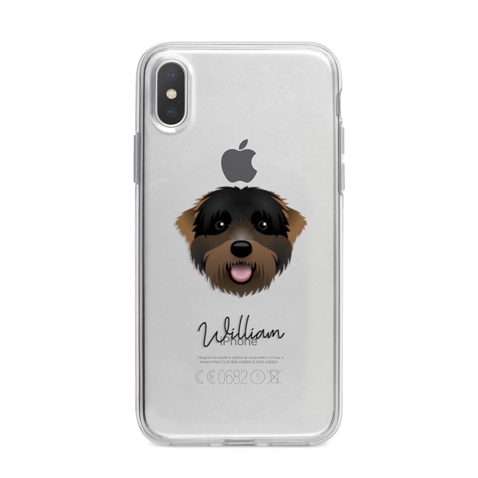 Black Russian Terrier Personalised iPhone X Bumper Case on Silver iPhone Alternative Image 1