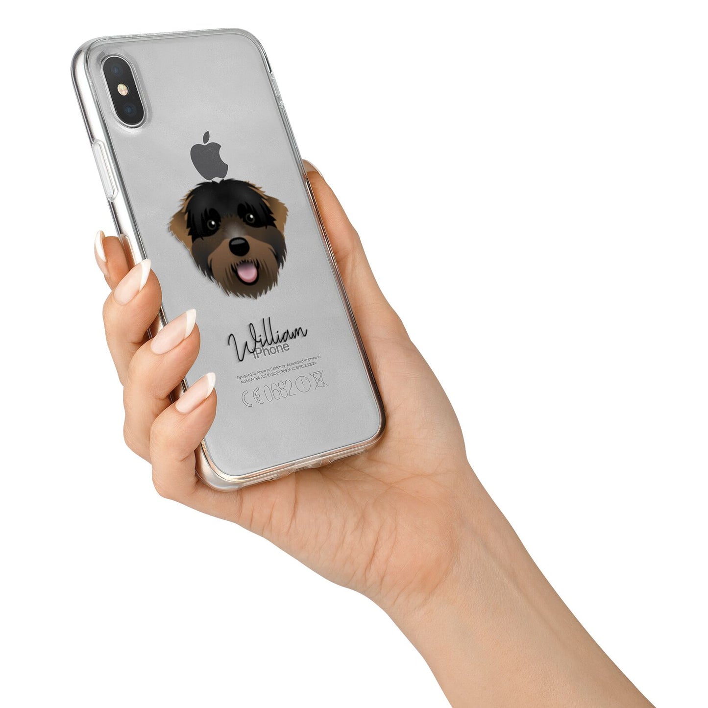 Black Russian Terrier Personalised iPhone X Bumper Case on Silver iPhone Alternative Image 2