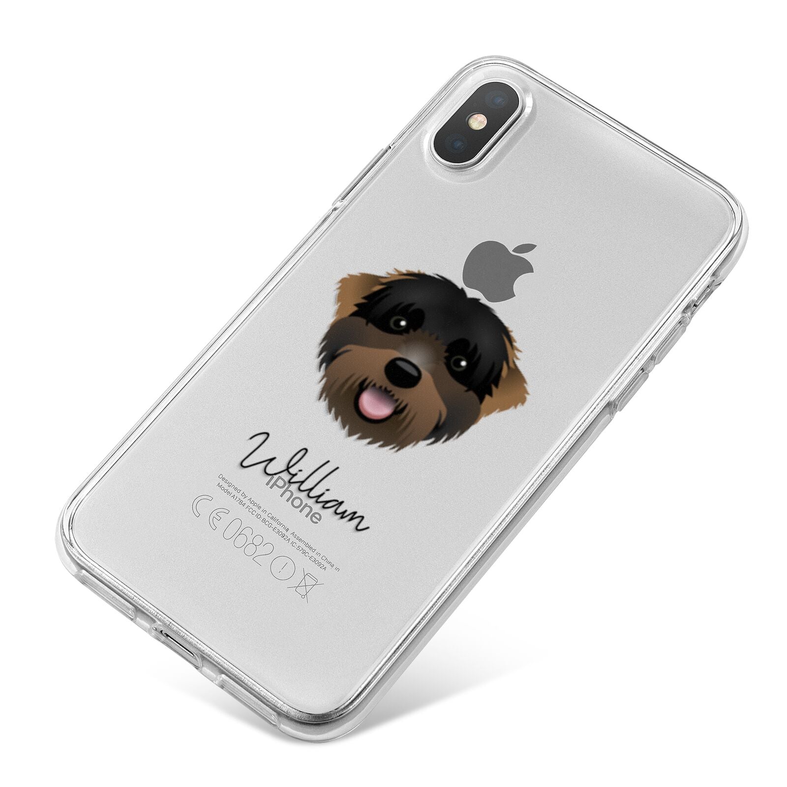 Black Russian Terrier Personalised iPhone X Bumper Case on Silver iPhone