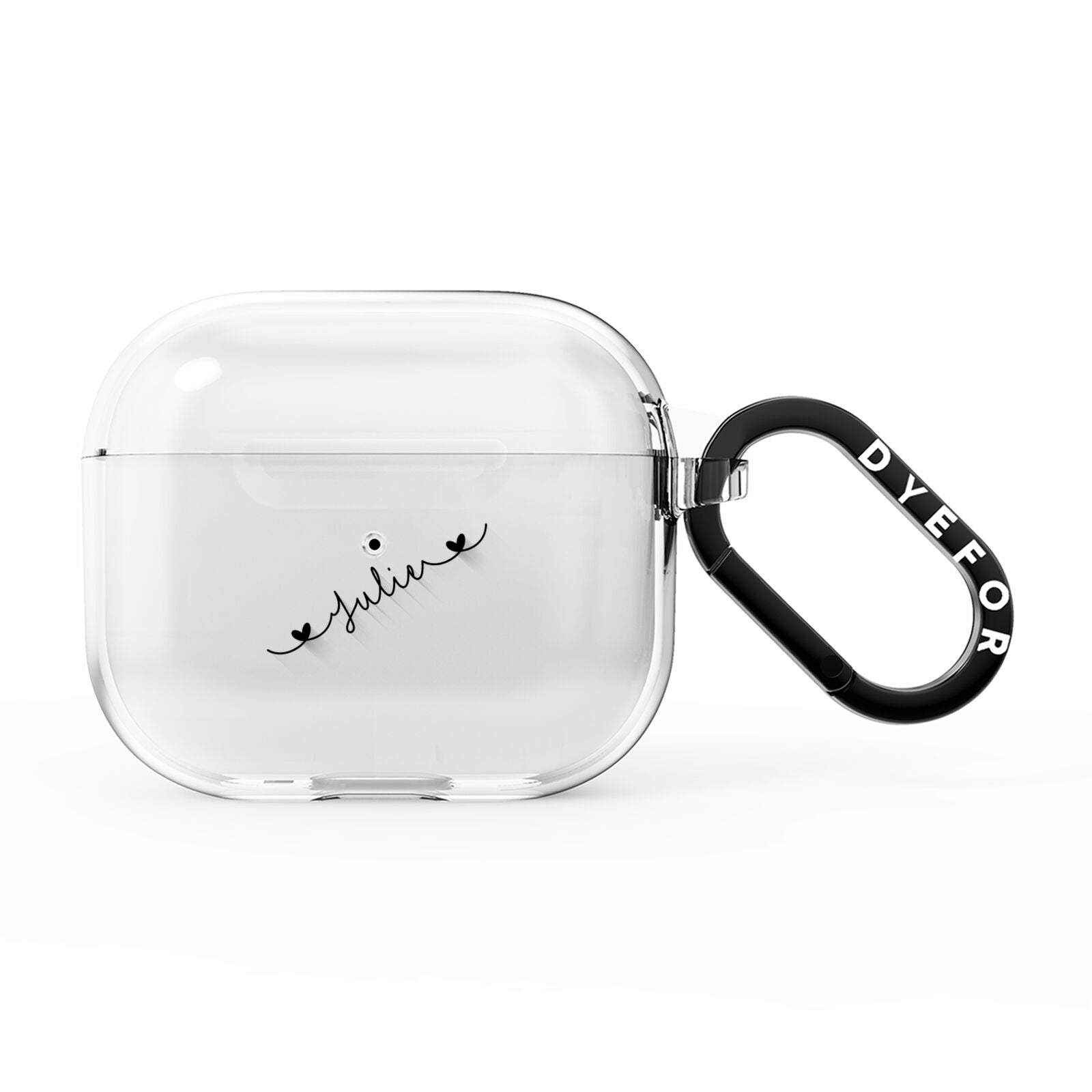 Black Sloped Handwritten Name AirPods Clear Case 3rd Gen