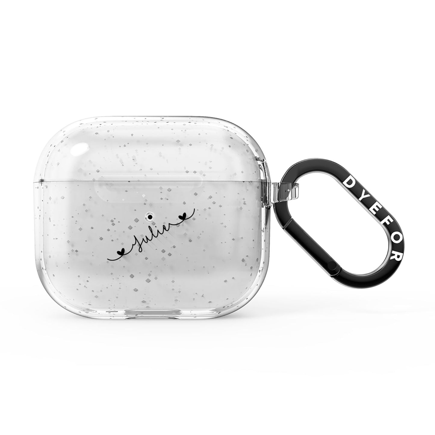 Black Sloped Handwritten Name AirPods Glitter Case 3rd Gen