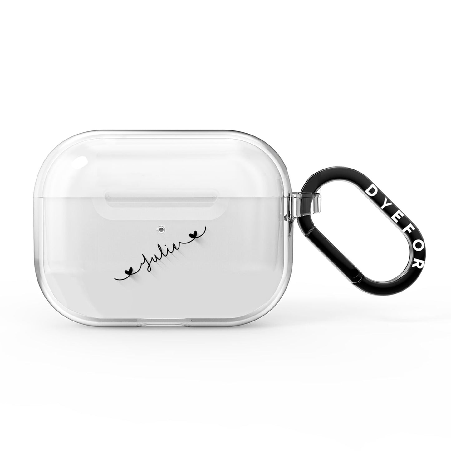 Black Sloped Handwritten Name AirPods Pro Clear Case