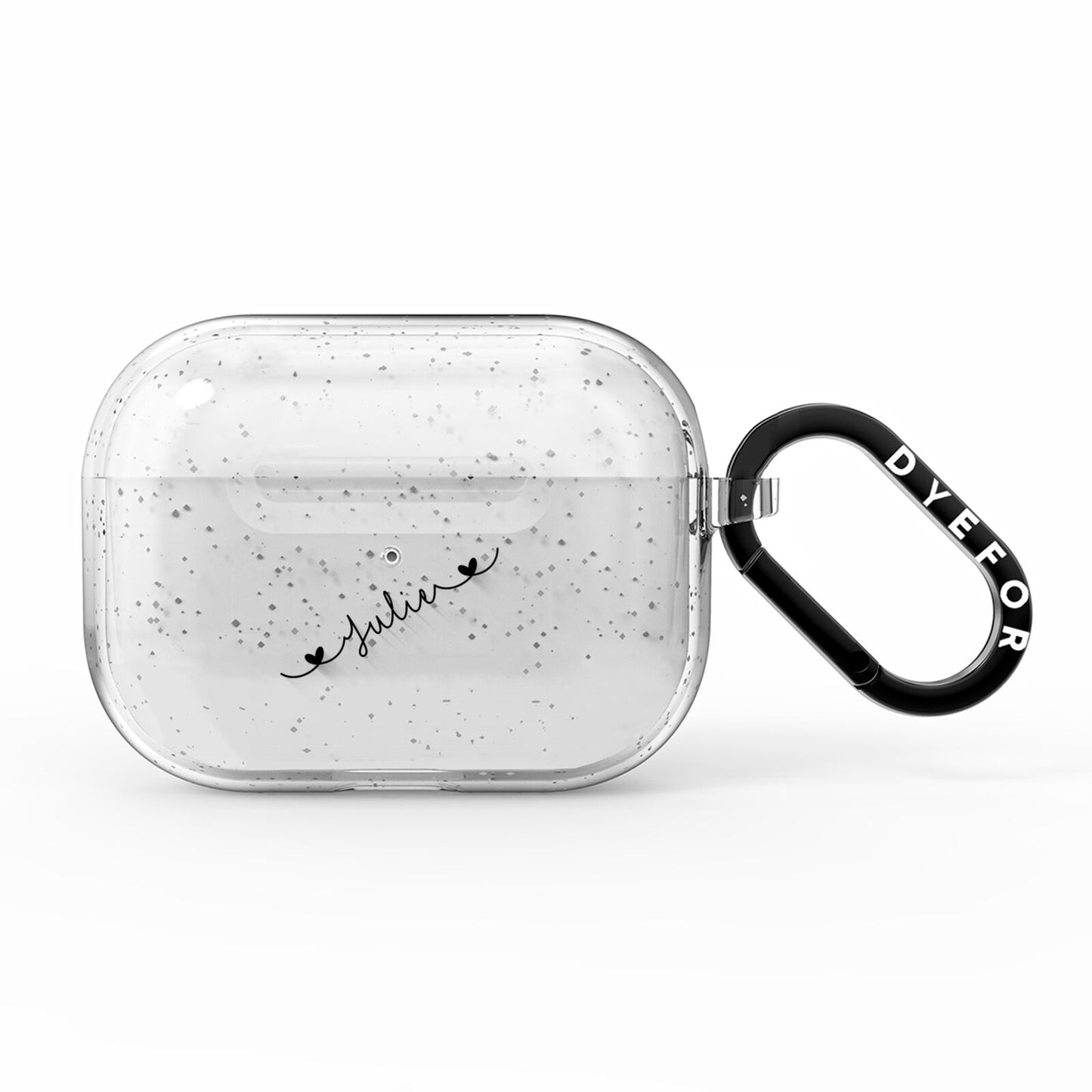 Black Sloped Handwritten Name AirPods Pro Glitter Case