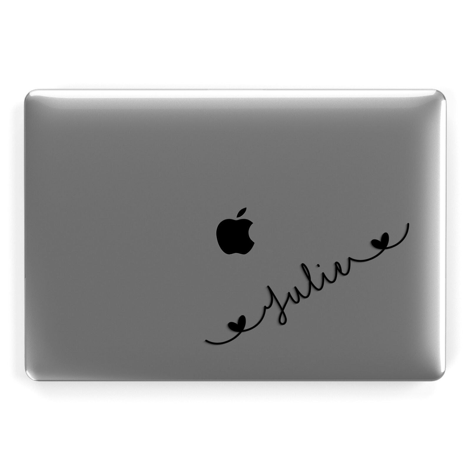 Black Sloped Handwritten Name Apple MacBook Case