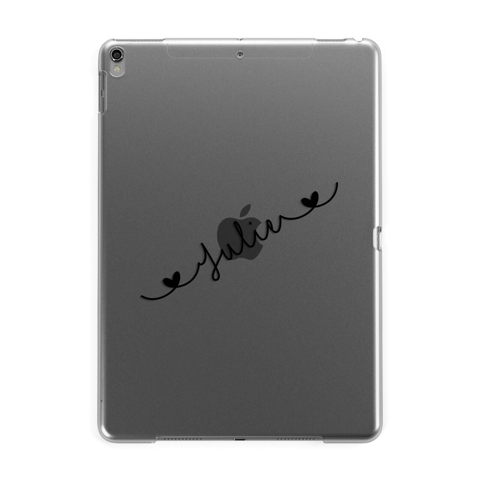 Black Sloped Handwritten Name Apple iPad Grey Case