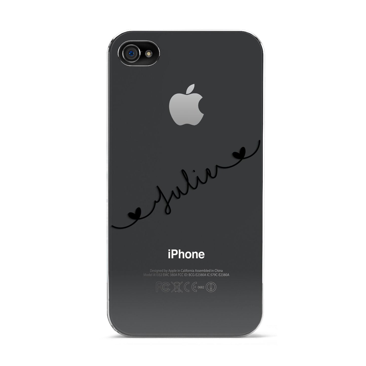 Black Sloped Handwritten Name Apple iPhone 4s Case