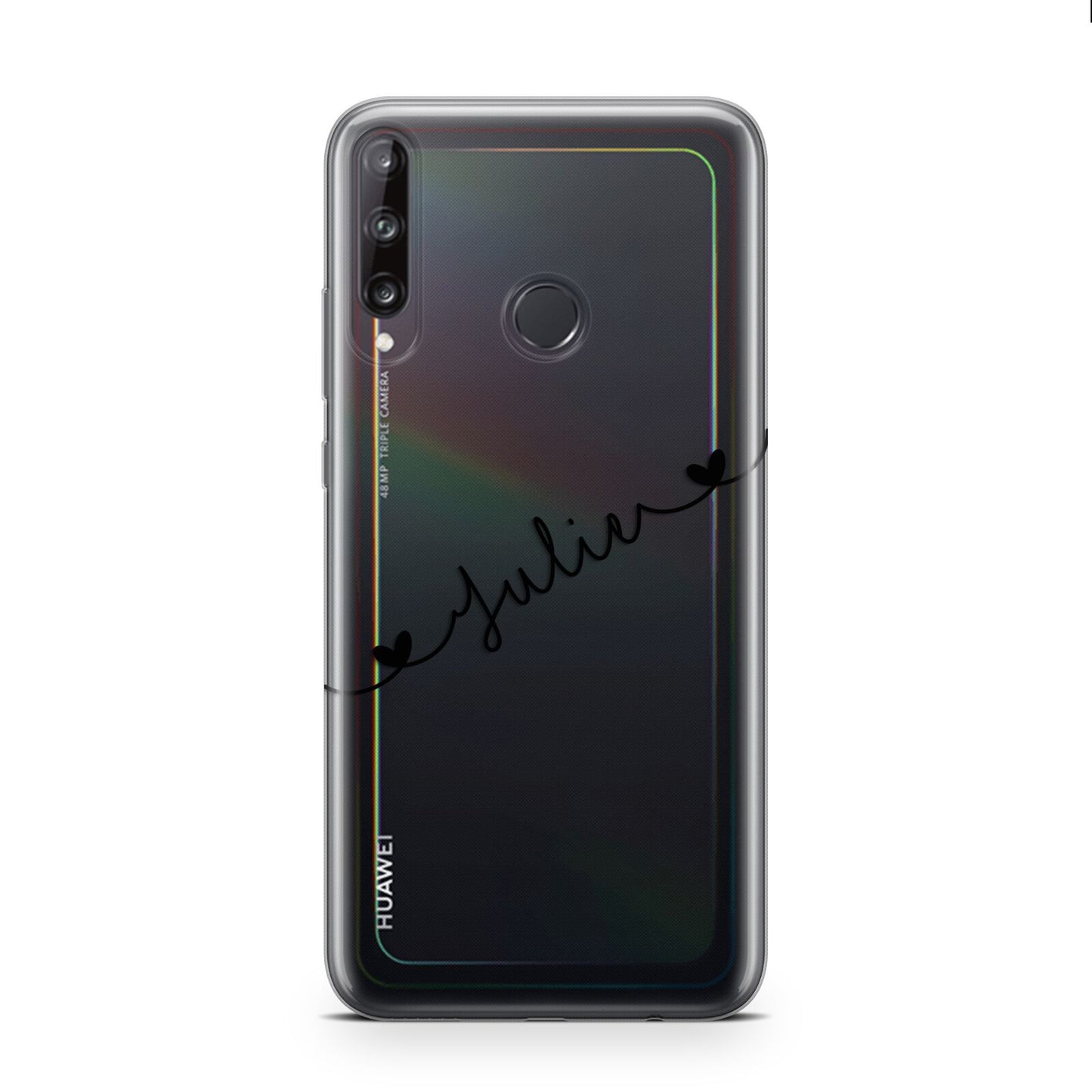 Black Sloped Handwritten Name Huawei P40 Lite E Phone Case