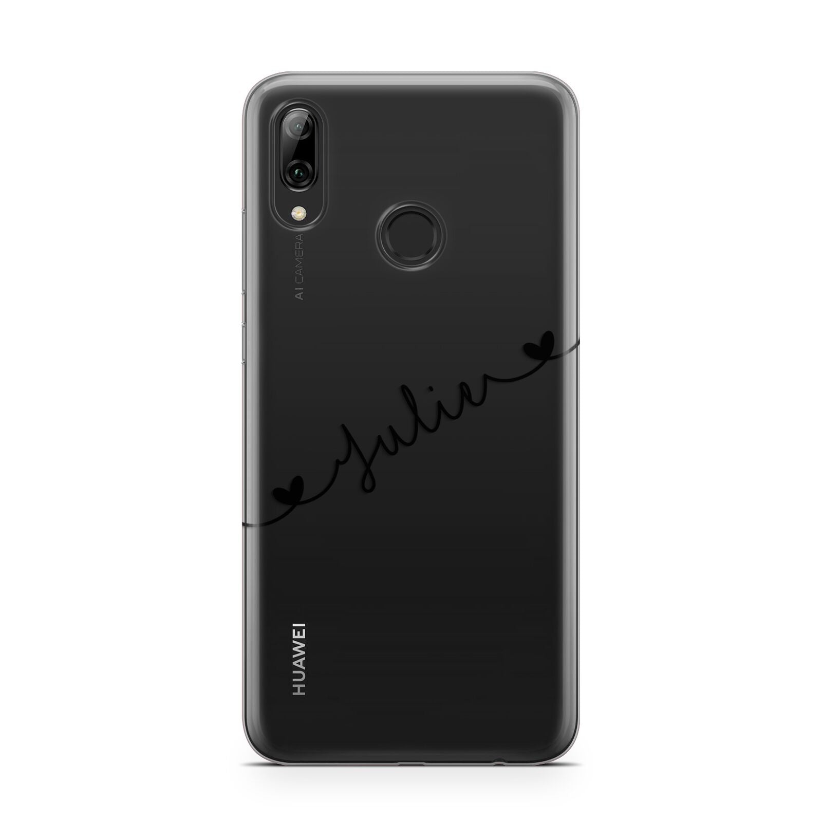 Black Sloped Handwritten Name Huawei Y7 2019