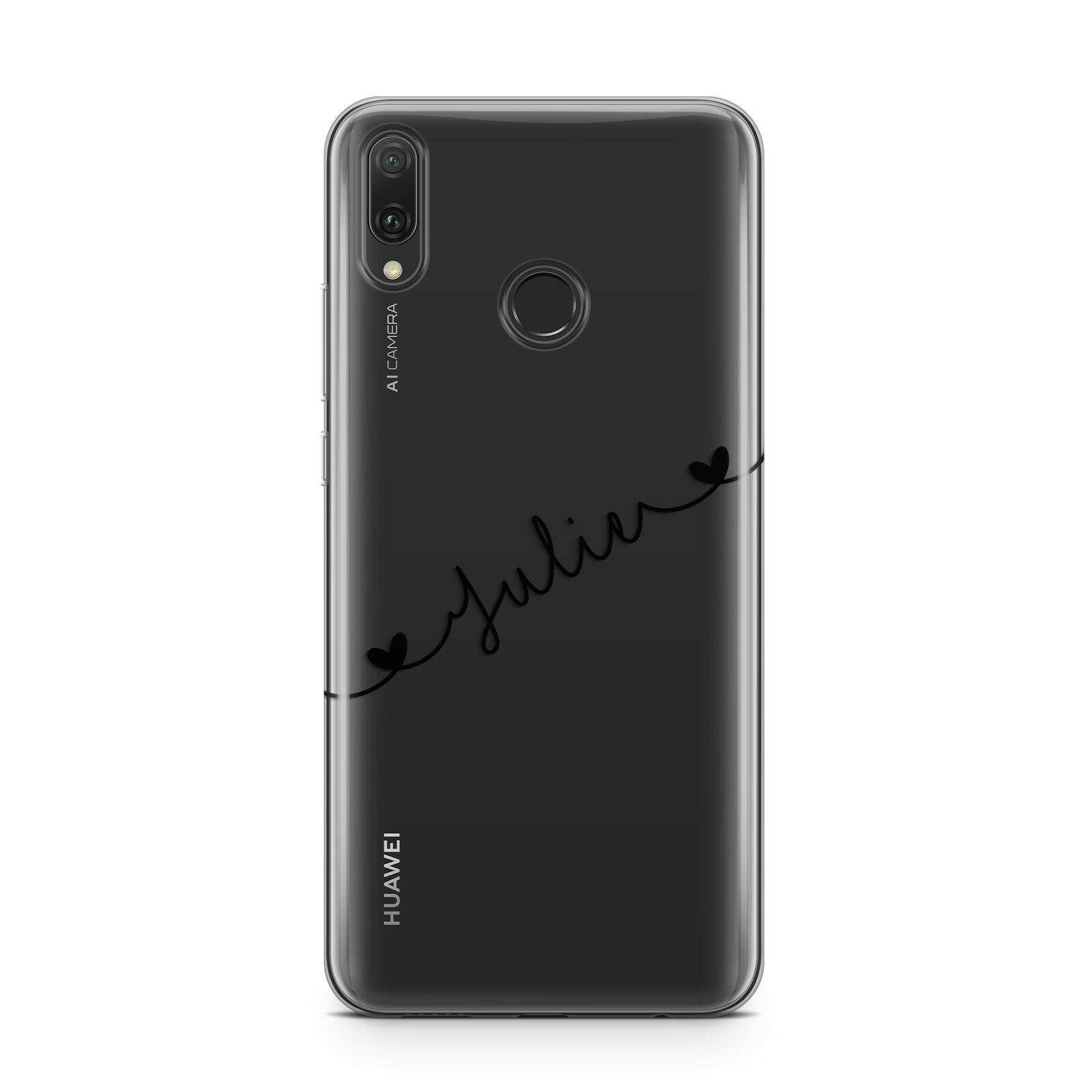 Black Sloped Handwritten Name Huawei Y9 2019