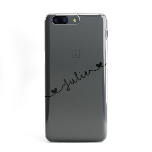 Black Sloped Handwritten Name OnePlus Case