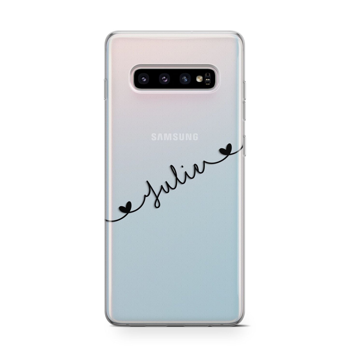 Black Sloped Handwritten Name Protective Samsung Galaxy Case