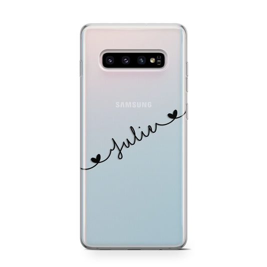 Black Sloped Handwritten Name Protective Samsung Galaxy Case