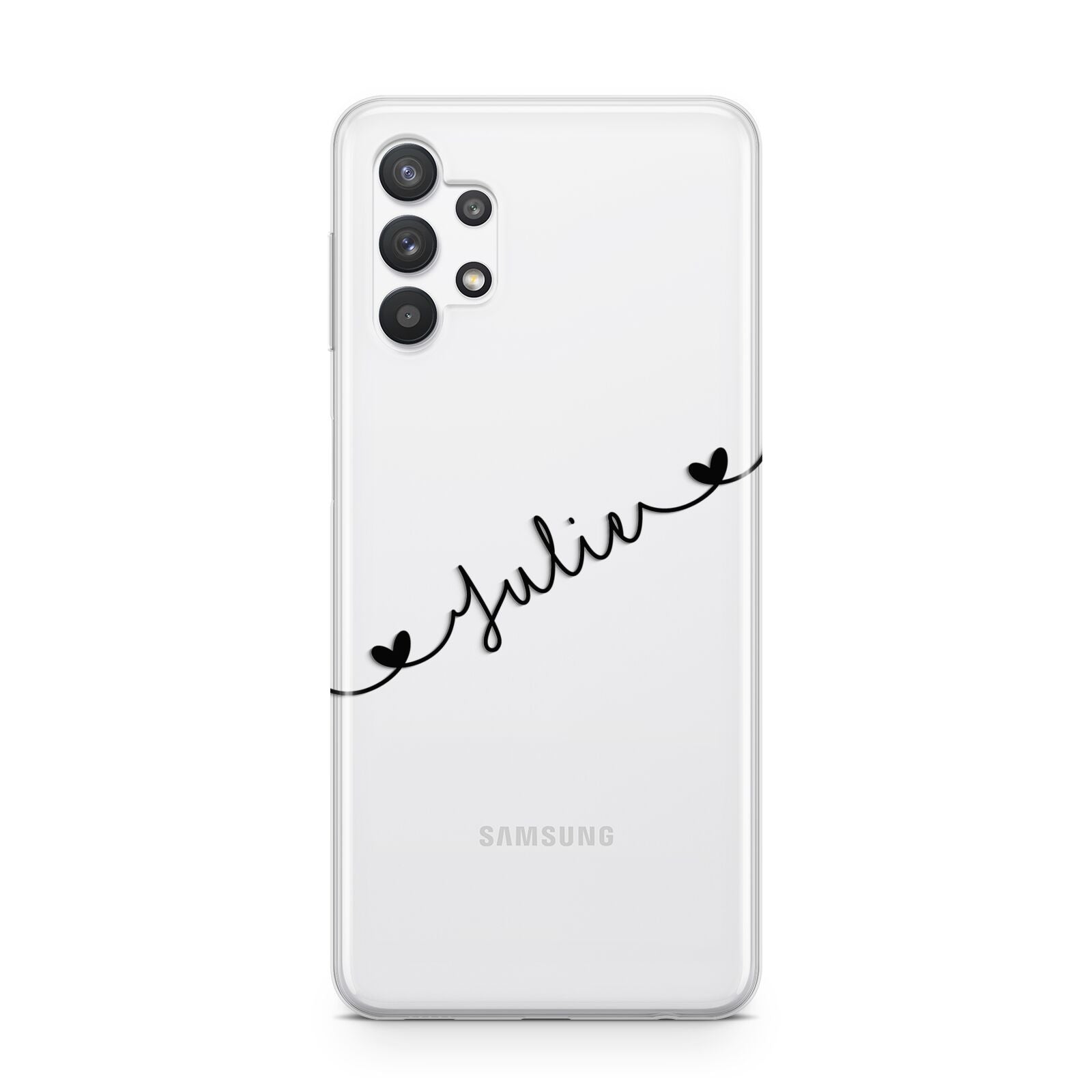 Black Sloped Handwritten Name Samsung A32 5G Case