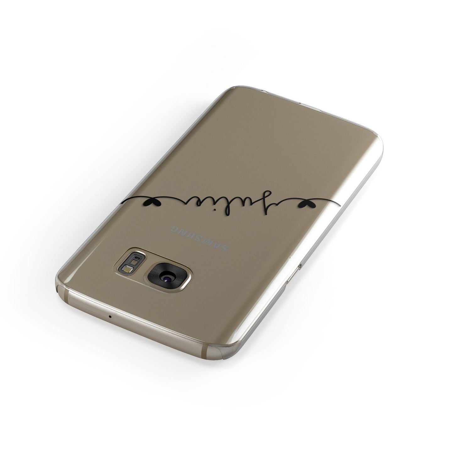 Black Sloped Handwritten Name Samsung Galaxy Case Front Close Up