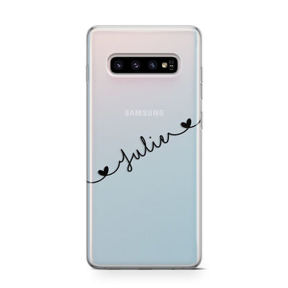 Black Sloped Handwritten Name Samsung Galaxy S10 Case