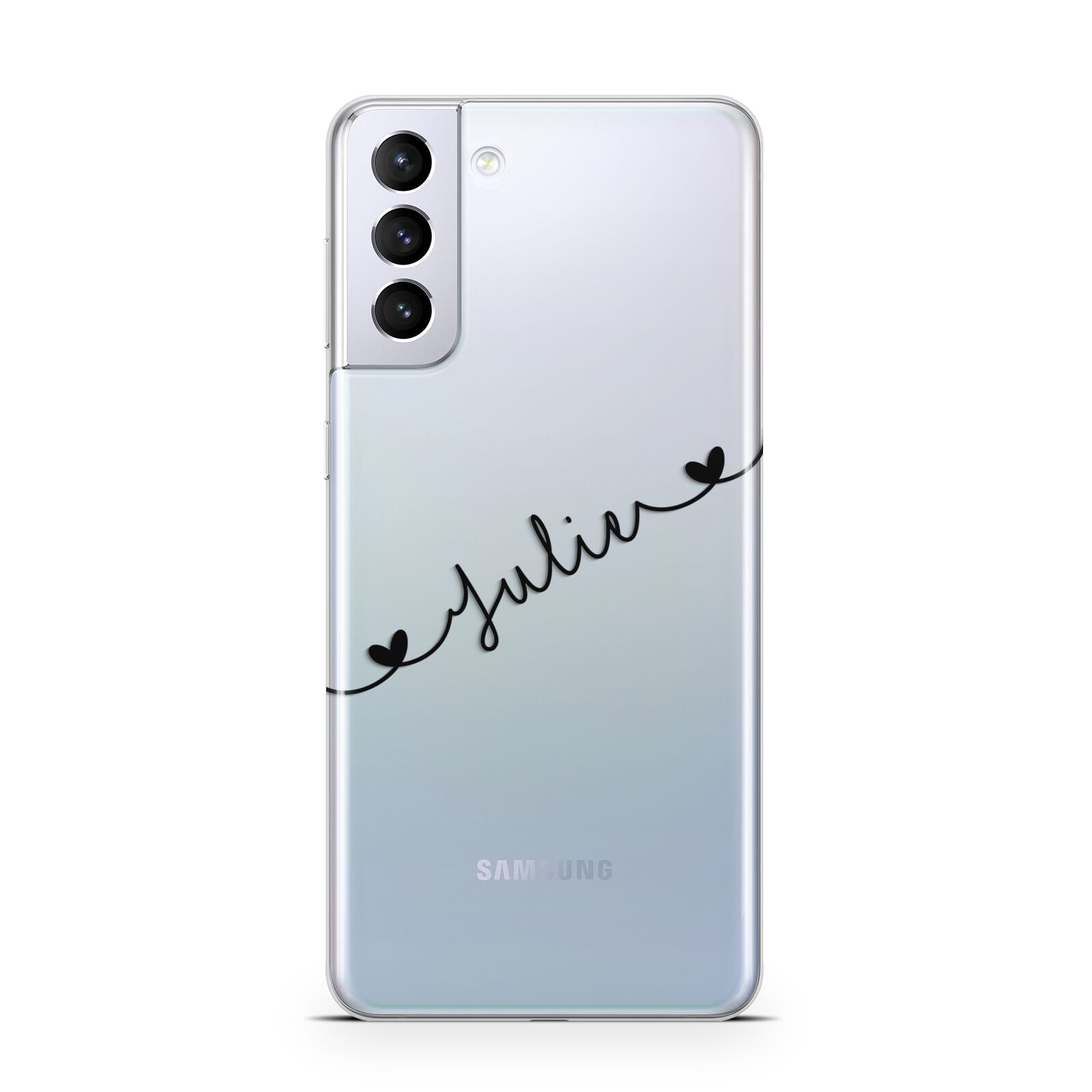 Black Sloped Handwritten Name Samsung S21 Plus Case