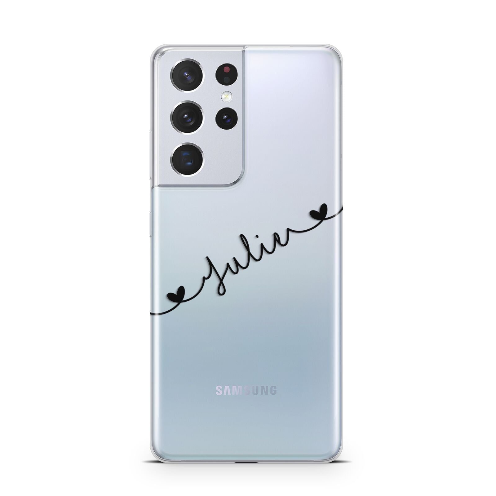 Black Sloped Handwritten Name Samsung S21 Ultra Case