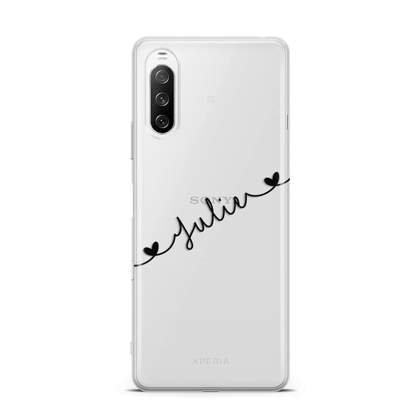 Black Sloped Handwritten Name Sony Xperia 10 III Case