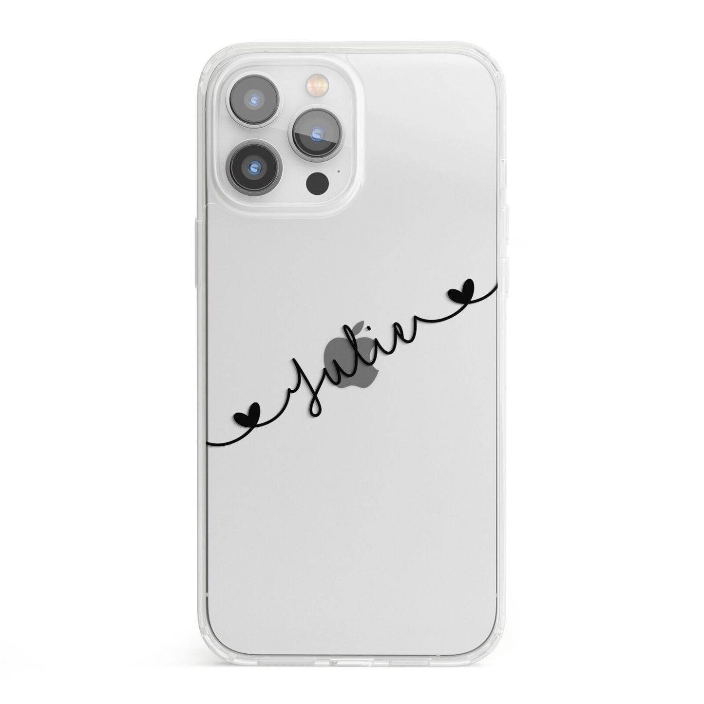 Black Sloped Handwritten Name iPhone 13 Pro Max Clear Bumper Case