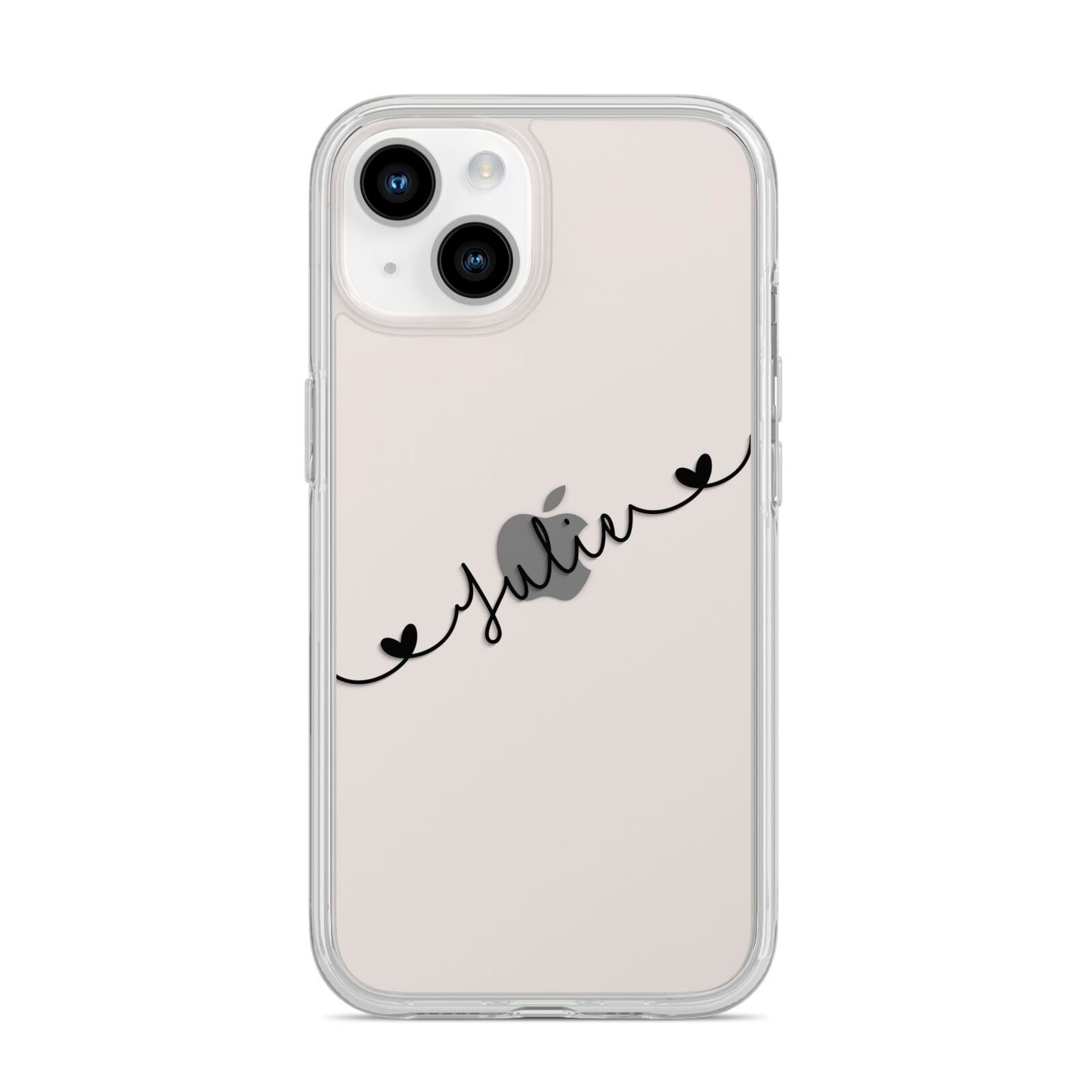 Black Sloped Handwritten Name iPhone 14 Clear Tough Case Starlight