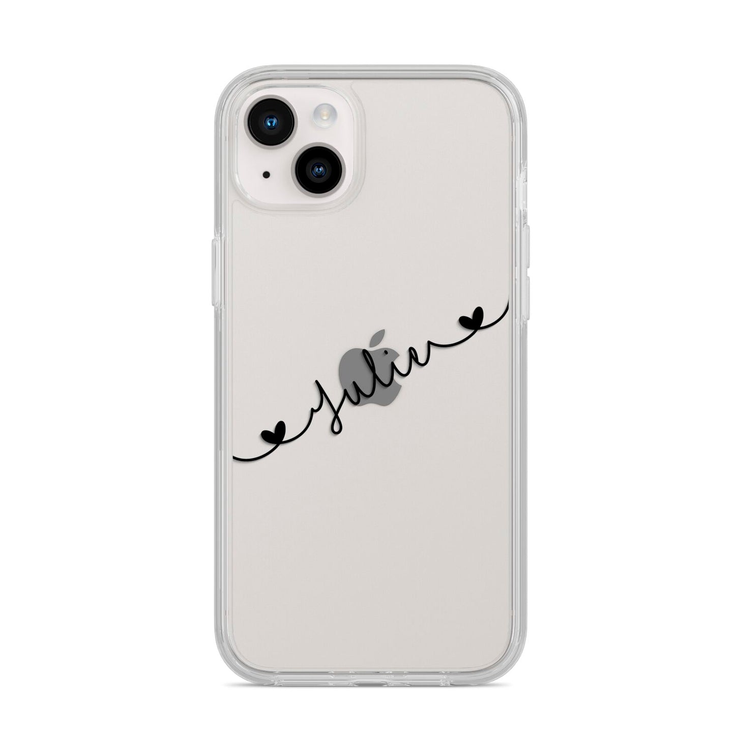 Black Sloped Handwritten Name iPhone 14 Plus Clear Tough Case Starlight