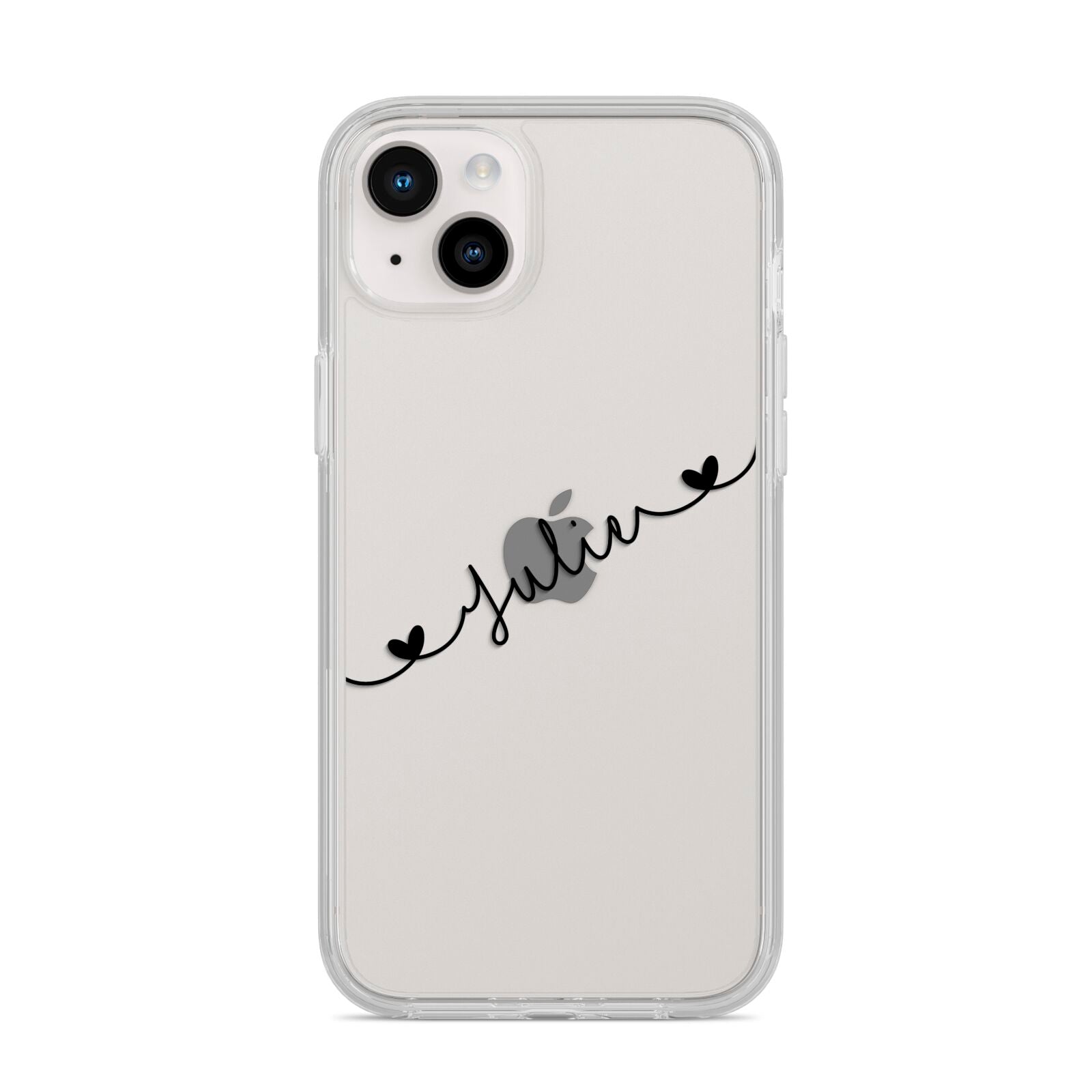 Black Sloped Handwritten Name iPhone 14 Plus Clear Tough Case Starlight