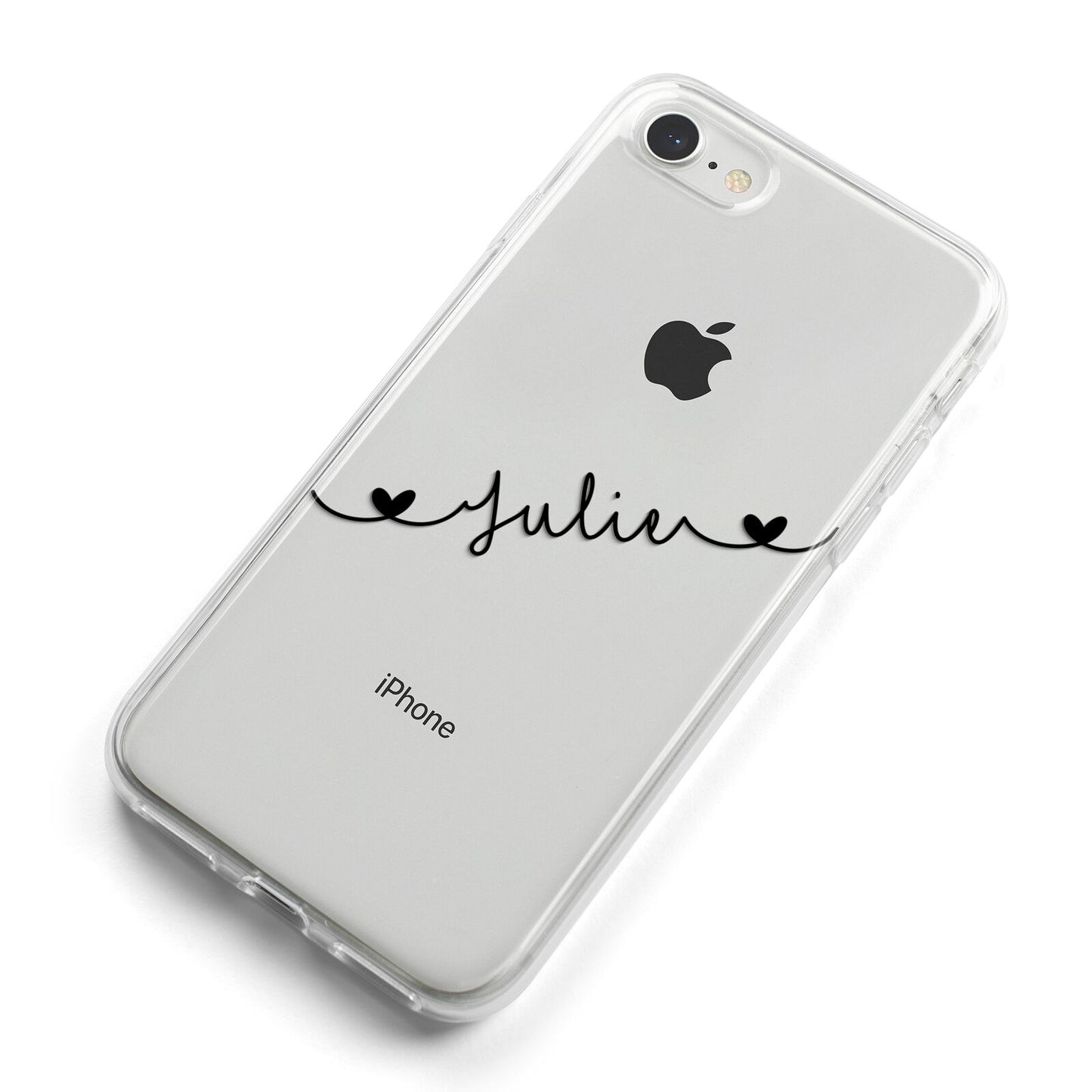 Black Sloped Handwritten Name iPhone 8 Bumper Case on Silver iPhone Alternative Image