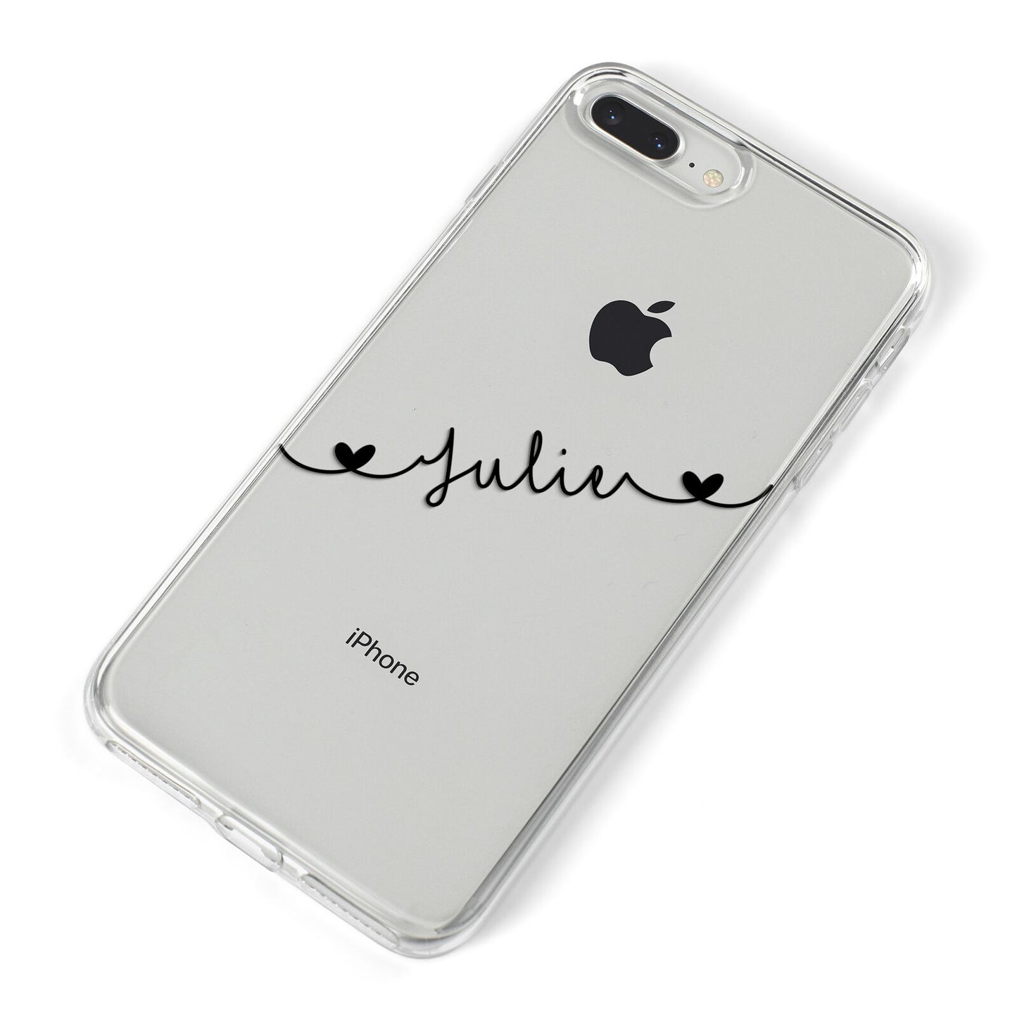 Black Sloped Handwritten Name iPhone 8 Plus Bumper Case on Silver iPhone Alternative Image