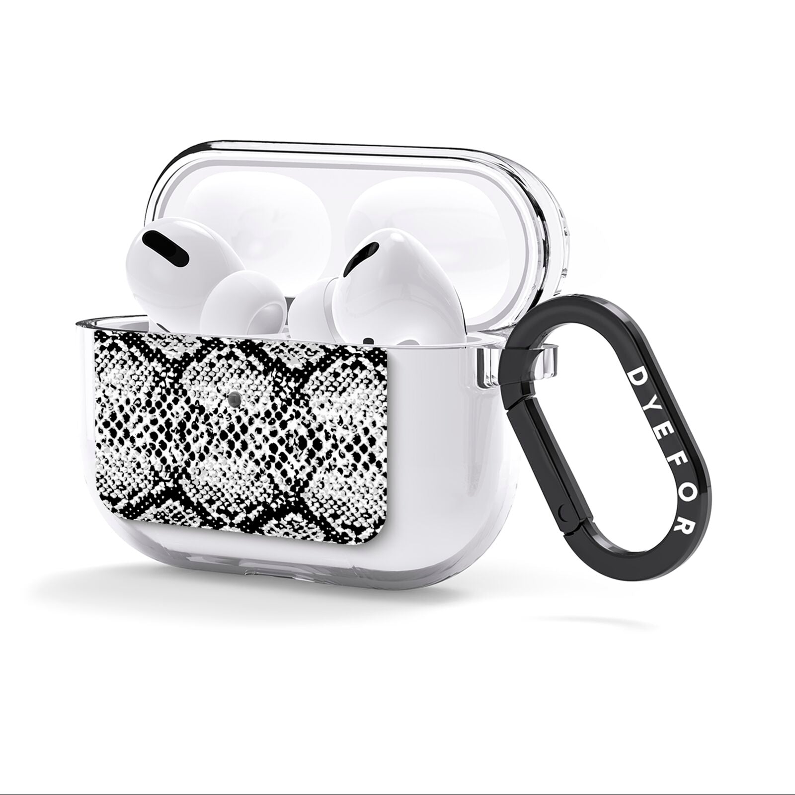 Black Snakeskin AirPods Clear Case 3rd Gen Side Image