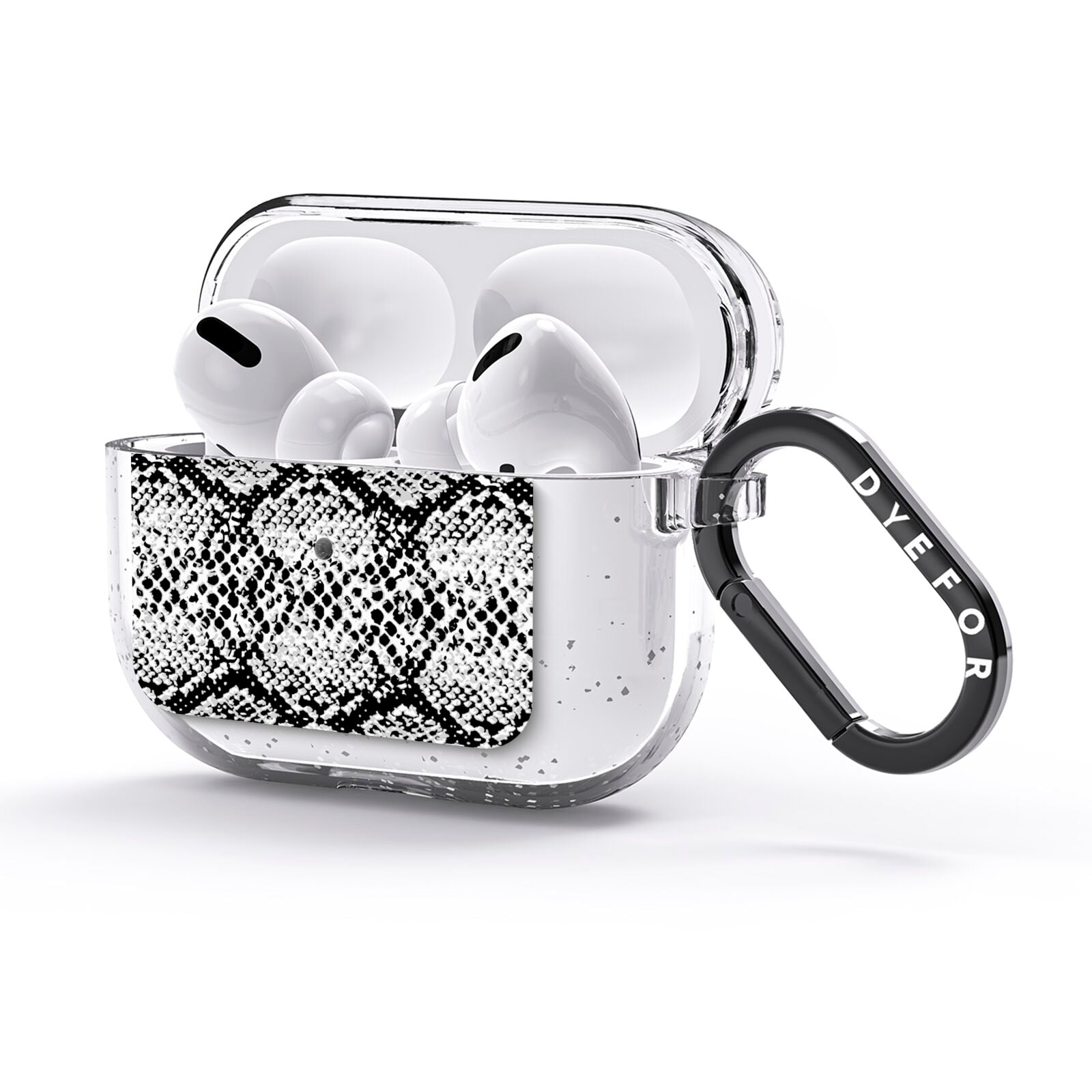 Black Snakeskin AirPods Glitter Case 3rd Gen Side Image