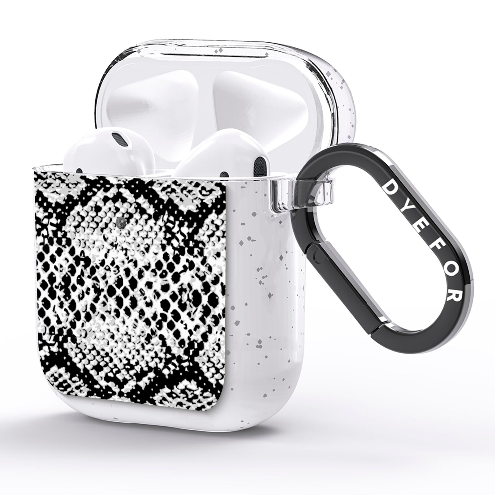 Black Snakeskin AirPods Glitter Case Side Image