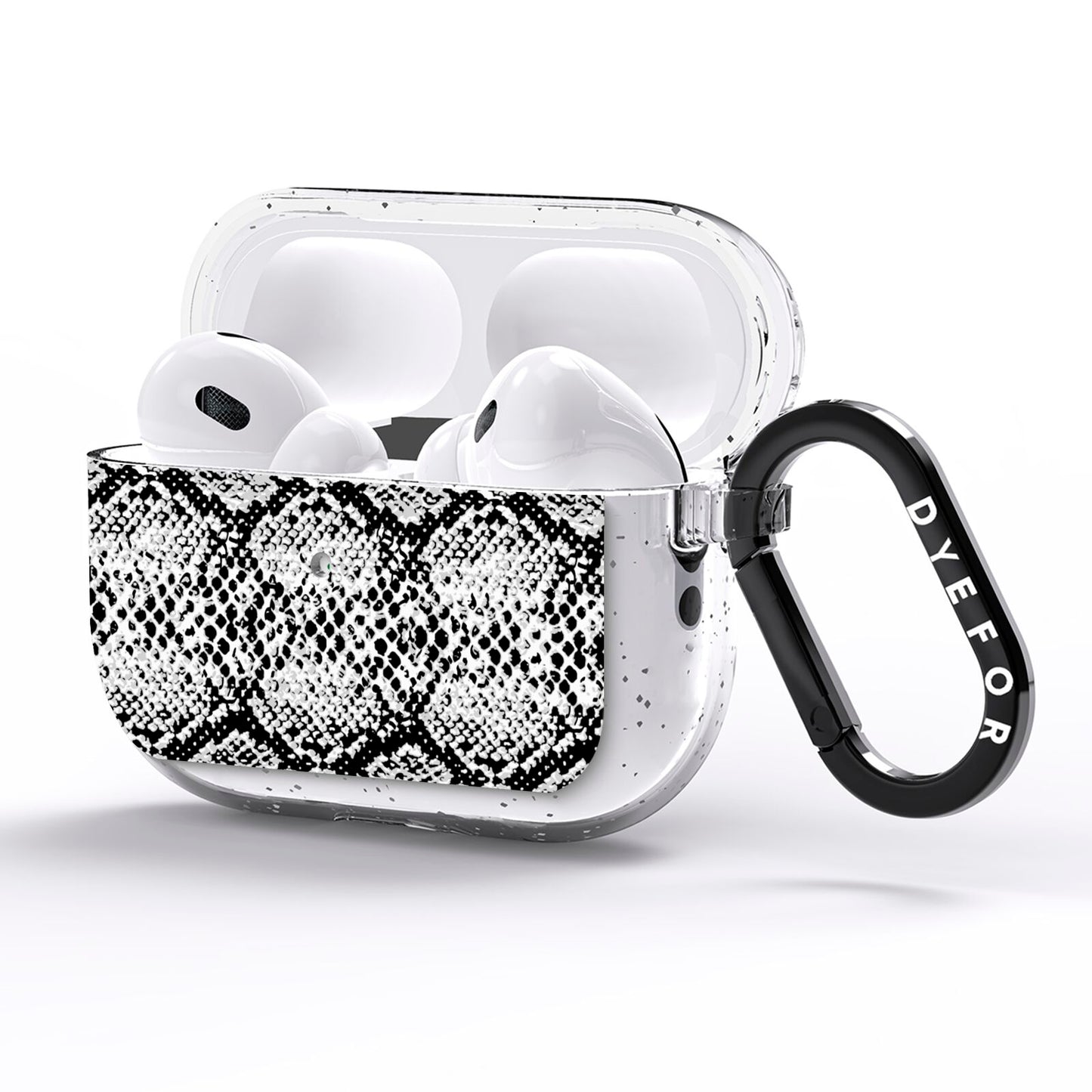 Black Snakeskin AirPods Pro Glitter Case Side Image