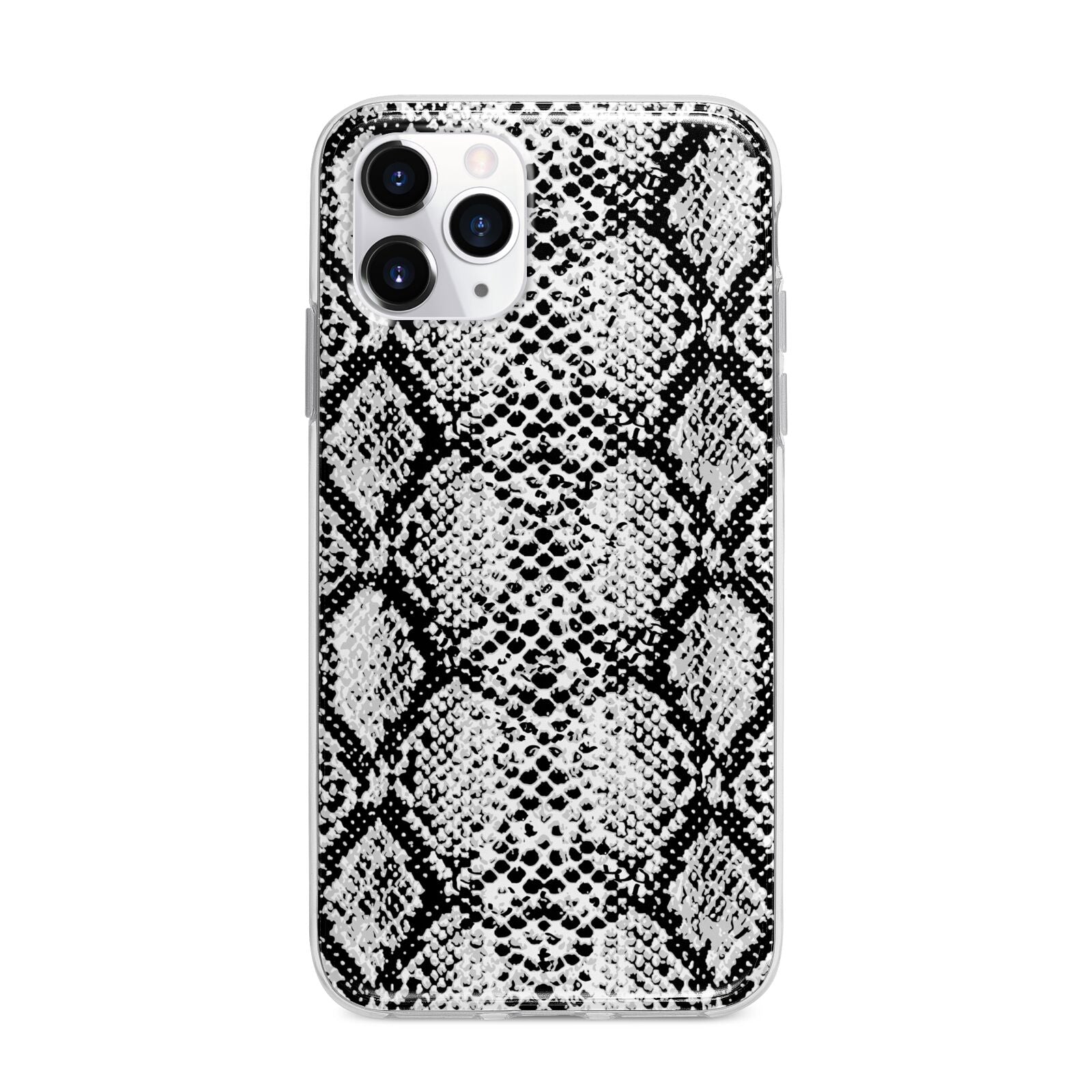 Black Snakeskin Apple iPhone 11 Pro Max in Silver with Bumper Case