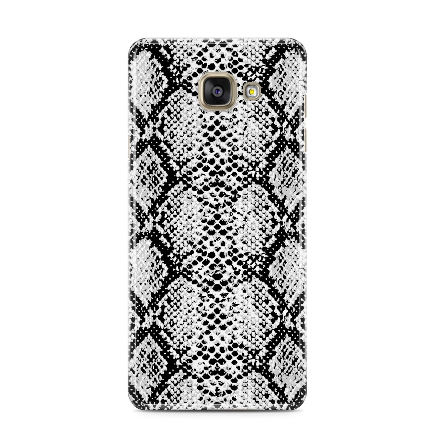 Black Snakeskin Samsung Galaxy A3 2016 Case on gold phone