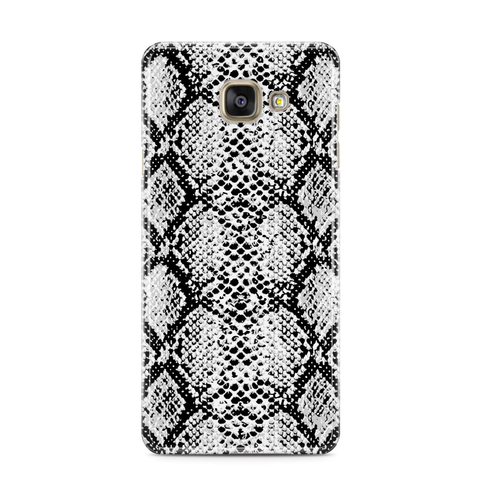 Black Snakeskin Samsung Galaxy A3 2016 Case on gold phone