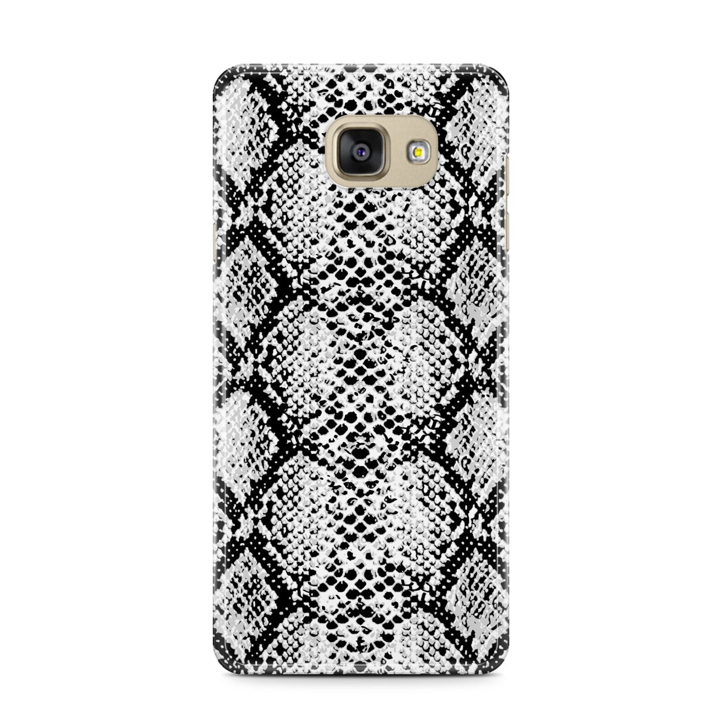 Black Snakeskin Samsung Galaxy A7 2016 Case on gold phone