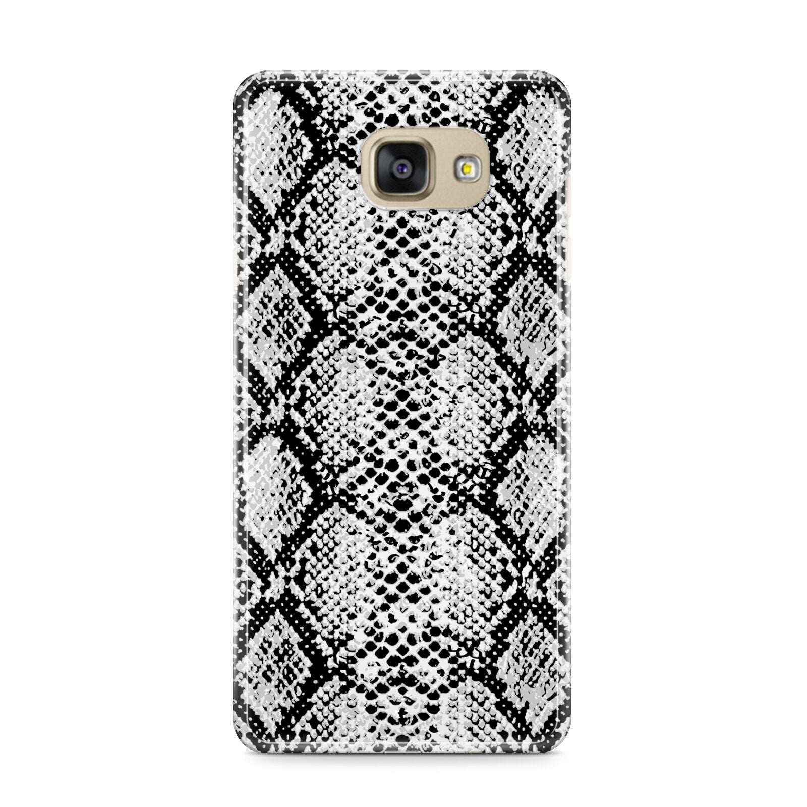 Black Snakeskin Samsung Galaxy A9 2016 Case on gold phone