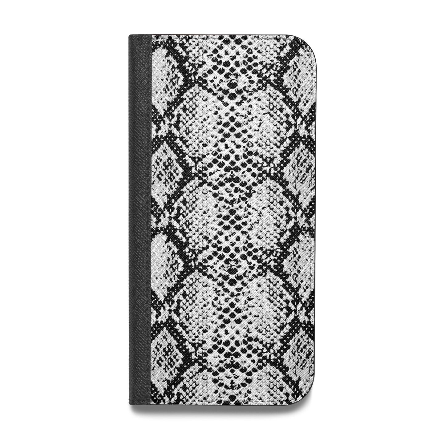 Black Snakeskin Vegan Leather Flip iPhone Case