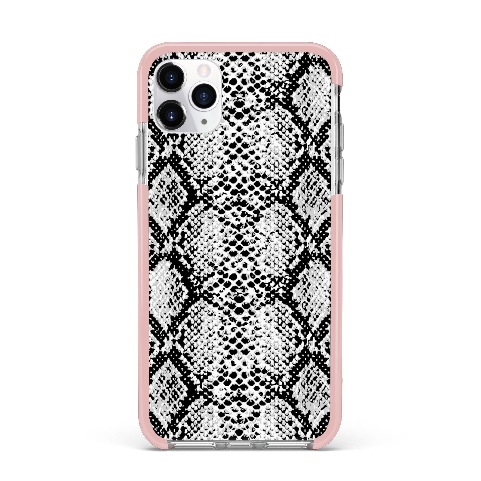 Black Snakeskin iPhone 11 Pro Max Impact Pink Edge Case