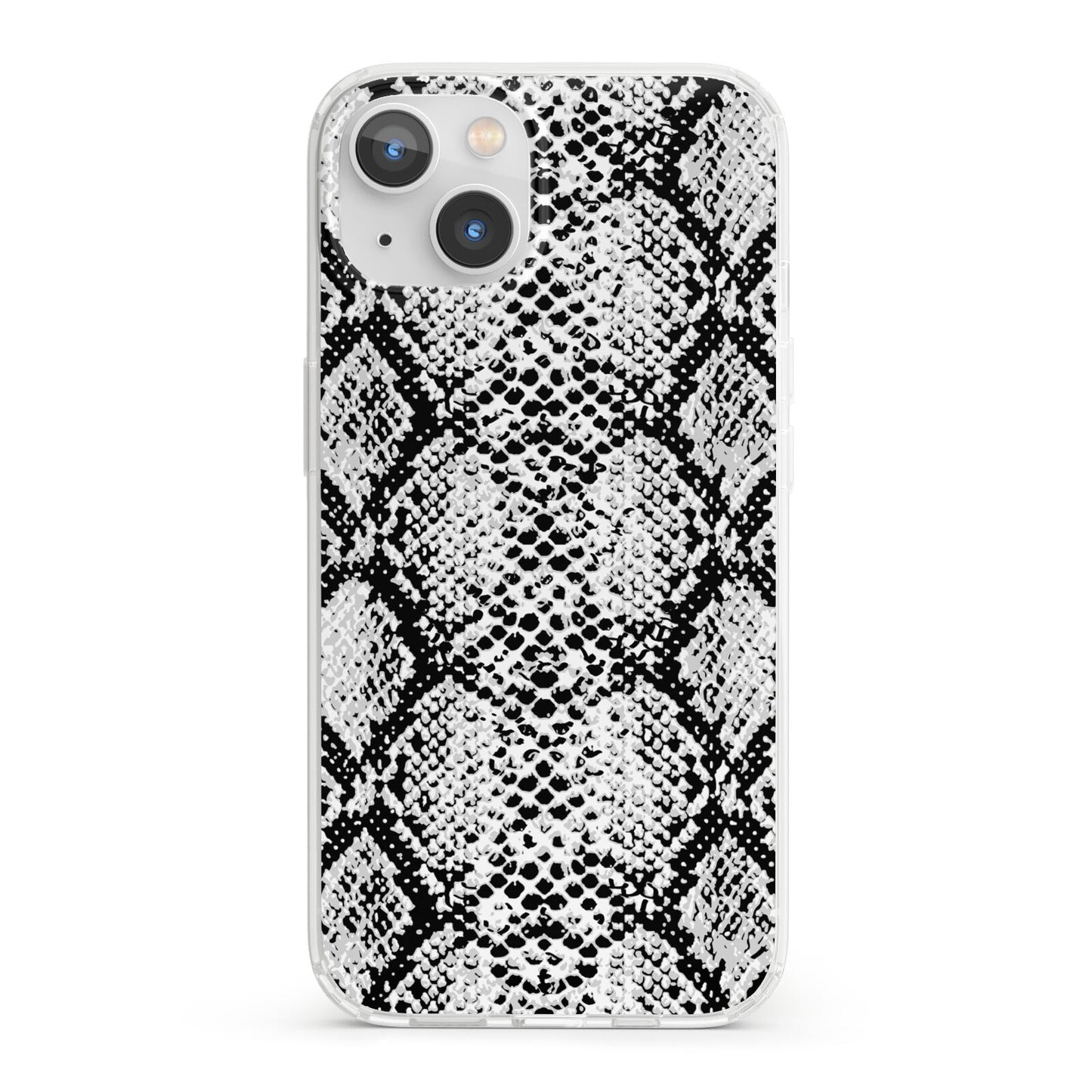 Black Snakeskin iPhone 13 Clear Bumper Case