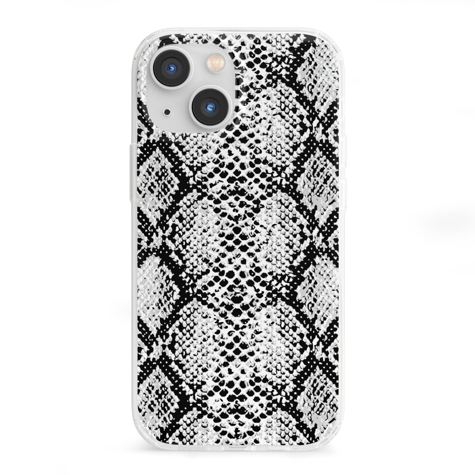 Black Snakeskin iPhone 13 Mini Clear Bumper Case