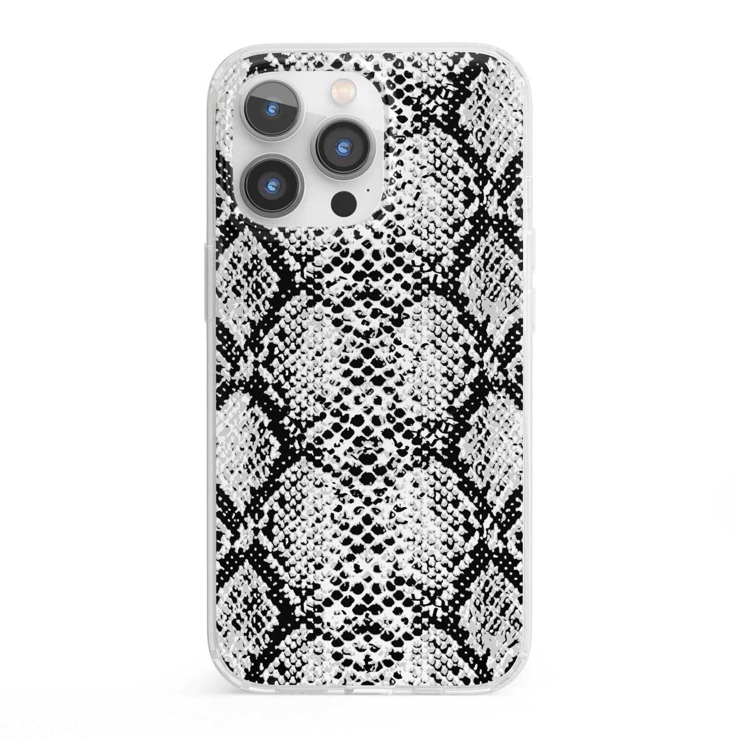 Black Snakeskin iPhone 13 Pro Clear Bumper Case