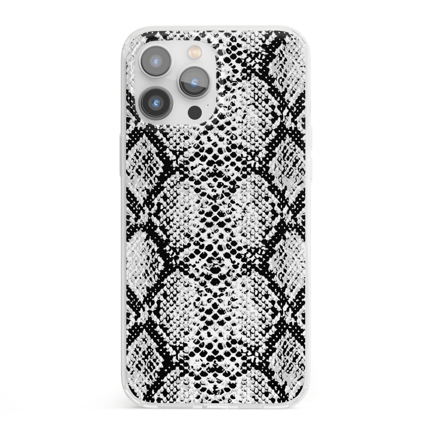 Black Snakeskin iPhone 13 Pro Max Clear Bumper Case